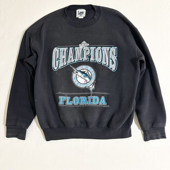Vintage 1997 Miami Marlin World Series Championship Lee Sport Sweatshirt Large - Picture 1 of 16